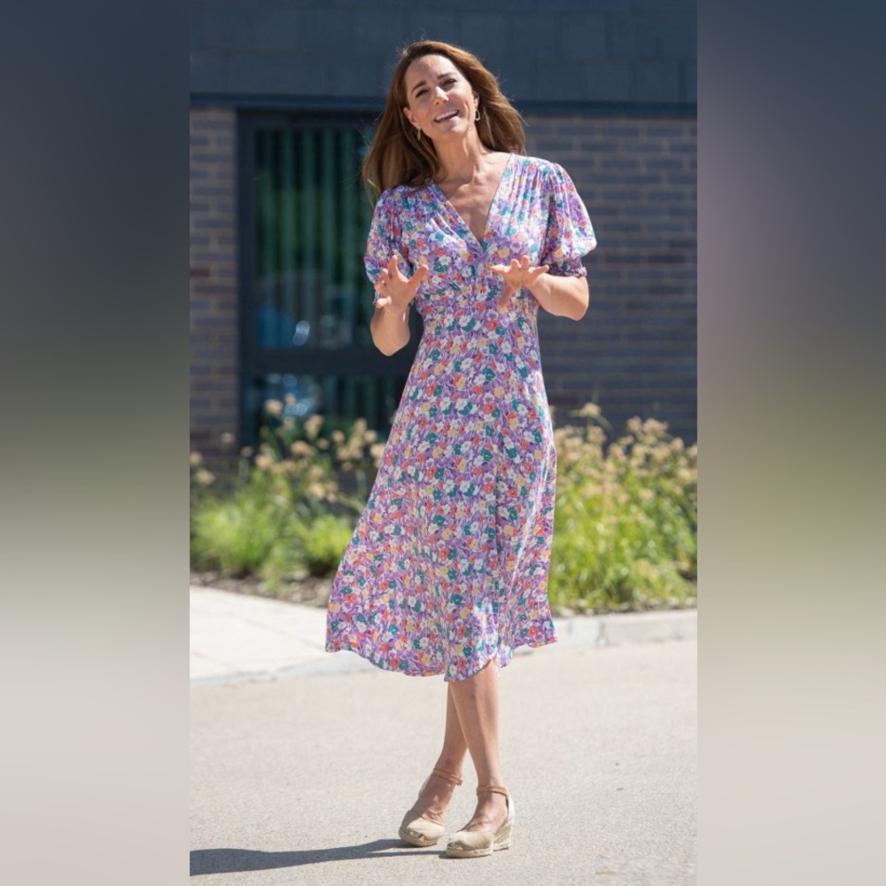 Faithfull the Brand Marie Louise Midi Floral Dress Kate Middleton